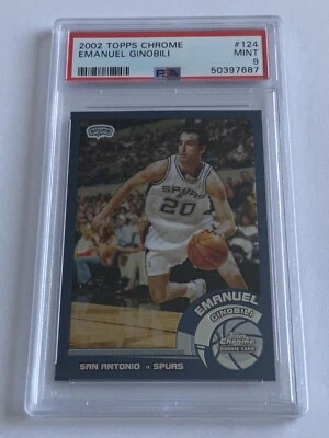 2002-03 TOPPS CHROME #124 EMANUEL MANU GINOBILI RC ARGENTINA SPURS PSA 9 MINT - Image 1 of 2