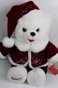 2007 Snowflake Teddy Christmas Bear Boy Red Green Outfit Hat 21" Dan Dee - Picture 1 of 5