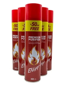 6 X Enuff Premium Lighter FLUID Butane Genuine Gas Refill 300ml Universal - Picture 1 of 6