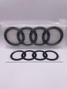 Audi Rings Logo Emblem Sign For Front Grill And Rear Trunk (Flat)