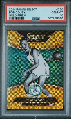 2014 Panini Select #250 Bob Cousy Courtside Gold Prizm /10 PSA 10 - Image 1 of 2