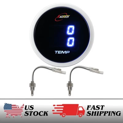 RACETECH 2-1/16" 52mm Electrical Dual Temp Gauge F with Temp Sensor 1/8NPT - Image 1 of 4