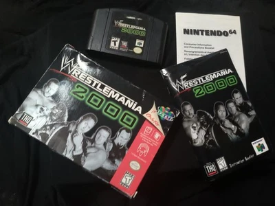 WWF Wrestlemania 2000 (Nintendo 64) CIB con Juego, Caja, Manual + Folleto informativo! Foto 1 de 4