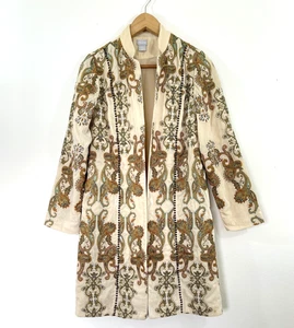 Chicos Damen bestickt Perlen offen Samt Mantel Jacke Größe 00 (XS/2) vielseitig - Bild 1 von 10