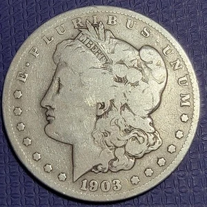 *Dólar Morgan de plata S 03, detalles F #R30 - Imagen 1 de 4