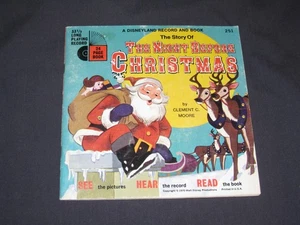 The Night Before Christmas  Disney Record & PB Book  #251  1970 - Imagen 1 de 9