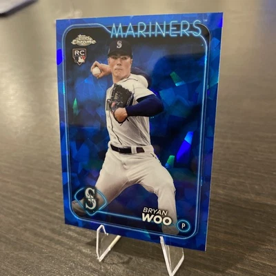2024 Topps Chrome Sapphire Edition Bryan Woo #12 Rookie Mariners - Image 1 of 4