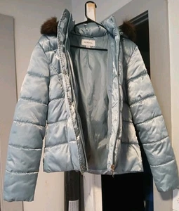 Damen Winter holografischer Mantel mit Kapuze (LARGE) - Bild 1 von 4