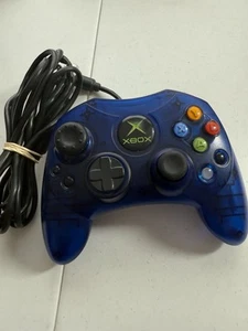 Microsoft Original Xbox Controller S Blue Fully Tested Working Free Shipping - Picture 1 of 4