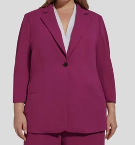 Calvin Klein Women's Pink Scuba-Crepe Ruched-Sleeve Blazer Jacket Plus Size 18W - Picture 1 of 4