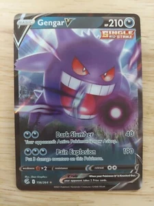 Carte Pokémon Gengar V 156/264 Fusion Strike comme neuve art complet ultra rare - Photo 1/2