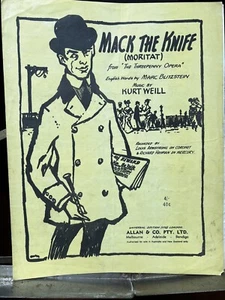 Mack the Knife-1955-Kurt Weill/Blitzstein-Sheet Music - Imagen 1 de 7