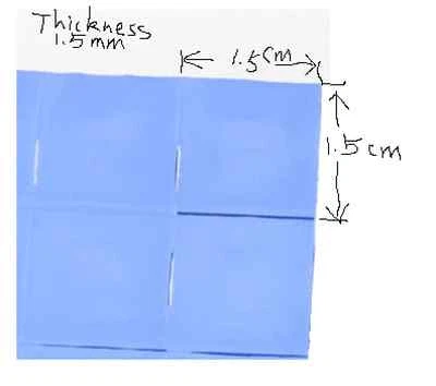 8 PIEZAS Azul 15X15X1.5mm GPU, CPU IC Chip Disipador Térmico Compuestos Térmicos Almohadilla de Pasta EE. UU. Foto 1 de 2