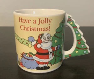 Taza de Navidad Russ Berrie 12 oz Santa Elfo Decoración Árbol Mango No. 8903 - Imagen 1 de 4