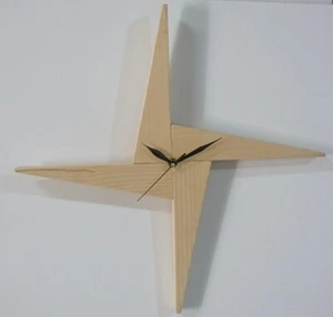 orologio in legno da parete - design moderno e geometrico - Foto 1 di 2