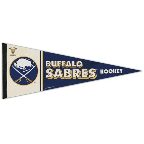 BUFFALO SABRES CLASSIC THROWBACK PREMIUM QUALITY PENNANT 12"X30" BANNER Cover