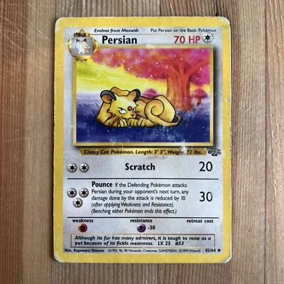 Persian 42/64 - Uncommon - Jungle - Pokemon Card DMG - Image 1 of 2