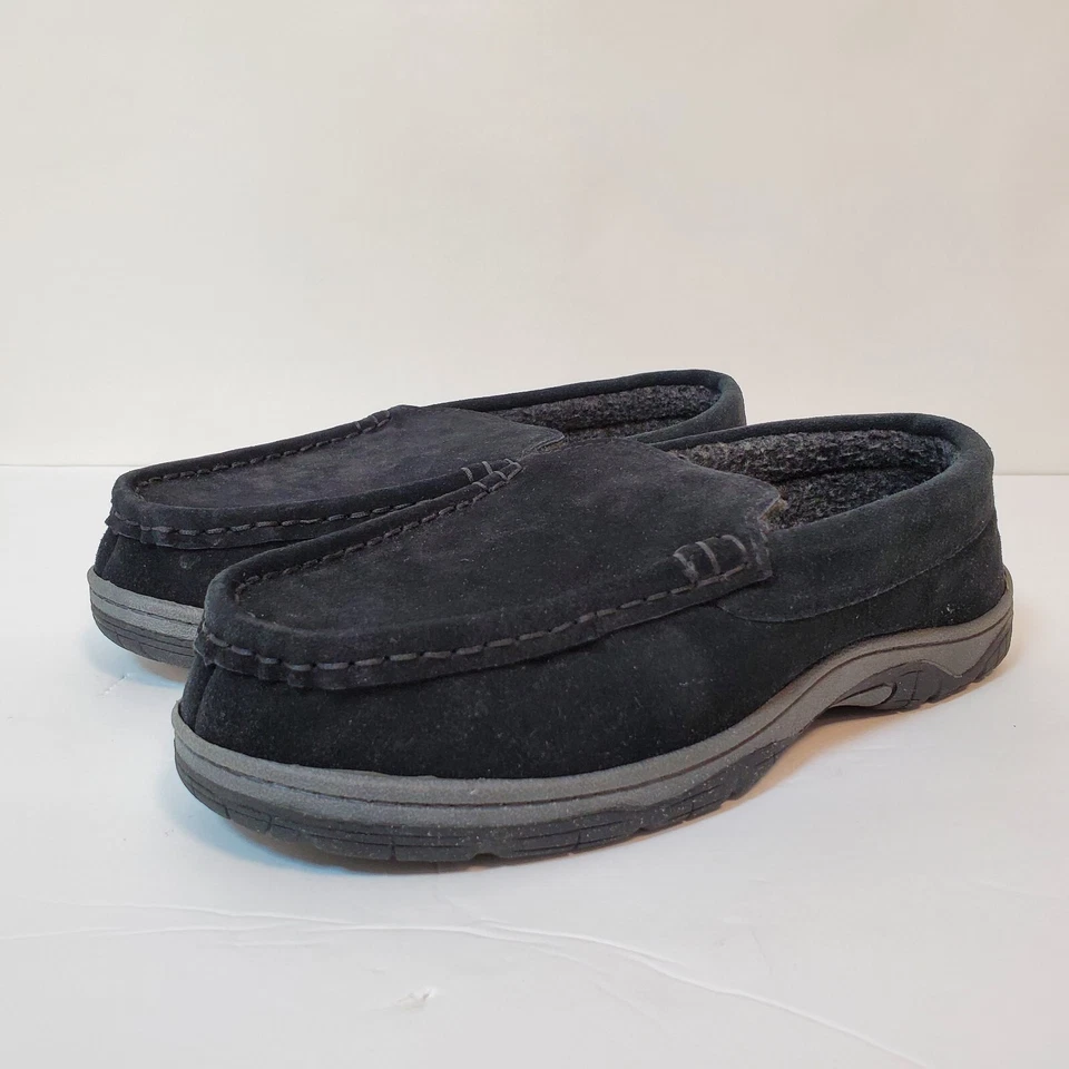Zapatillas mocasín de gamuza negras para hombre CHAPS para interior/exterior talla L 9,5 a 10,5 Foto 1 de 4