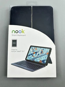 Nook Smart Keyboard Folio With Stand For Nook Tablet 10.1” Black New - Picture 1 of 13