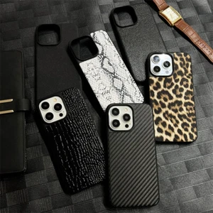 Luxury Leopard Snake Crocodile Leather Phone Case For iPhone 16 15 Pro Max Cover - Picture 1 of 15