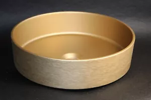 MaestroBath Rho Metal Fancy Sink Gold Brushed Acrylic Sink - Picture 1 of 6