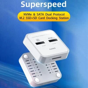 K3016SD M.2 SSD Dock Dual Bay SATA/NVMe SD Card Reader Station (US) - Afbeelding 1 van 7