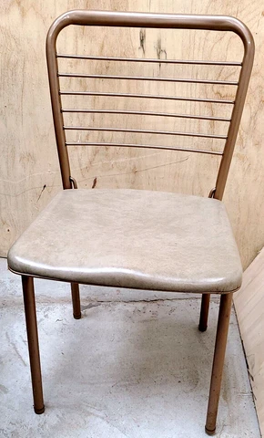 VTG Cosco MCM Folding Metal Chair Gateleg Tan Bronze Mid Century Modern Cover