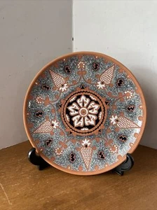 BONIS Pottery Original Hand painted Floral Swirl Plate Rhodes Greece 8 1/2” - Picture 1 of 14