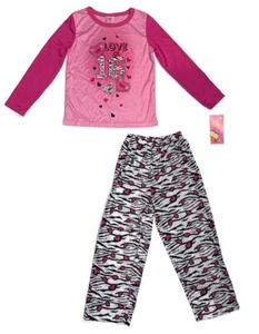 Night Life Sleepwear M (7/8) Pink and Zebra Print 2 Piece Pajama Set - Picture 1 of 8