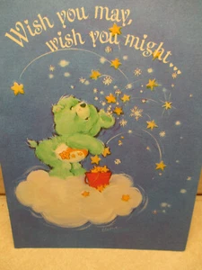 Tarjeta de Navidad de colección Care Bears WISH BEAR firmada temporada feliz y brillante 1983 - Imagen 1 de 3