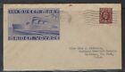 1936 KGV 1.5p  Brown On Queen Mary Maiden Voyage Cover To NY, Art Deco Cachet.