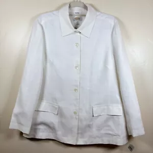 Vintage Talbots 100% Irish Linen Blazer Jacket Shacket Size 14P Quiet Luxury NWT - Picture 1 of 9