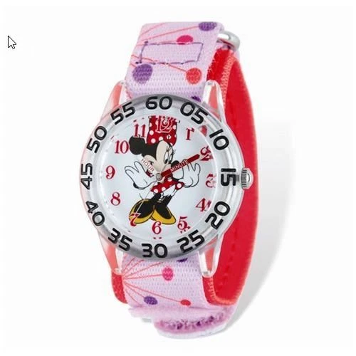 Reloj Disney Niños Minnie Mouse Punto Rosa Acrílico Time Teacher Foto 1 de 1
