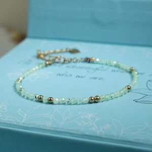 Natural Green Prehnite Stone Dainty Bracelet Crystal Healing Bracelet Wholesale - Picture 1 of 4