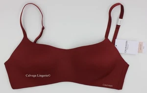 NWT Calvin Klein QF5681 "Liquid Touch" Convertible Wireless Padded Bra, Red. 32D - Picture 1 of 8