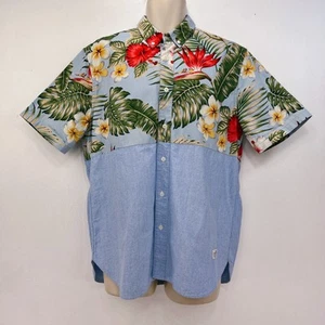 Penfield Hemd Herren Large Blau Hawaii Print Palme Kurzarm Button Down - Bild 1 von 13