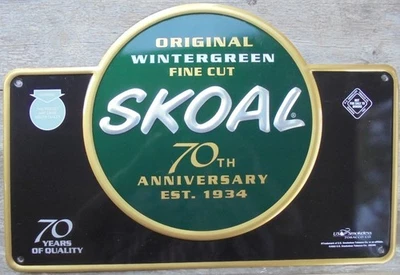 LETRERO METÁLICO SKOAL 70 ANIVERSARIO -NUEVO-16,5X11-SIN USAR Foto 1 de 2