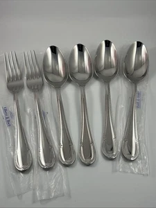 Villeroy Boch MADEMOISELLE 2 Dinner Forks 4 Soup Spoons 18/10 Stainless NEW! - Picture 1 of 5