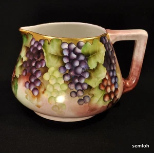 Limoges B&Co. Bernardaud Cider Pitcher Grapes 1900-1914 Hand Painted w/Gold HTF - Picture 1 of 12