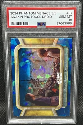2024 Topps Chrome Sapphire Ed. Phantom Menace Anakin Protocol Droid No 37 PSA 10 - Image 1 of 4