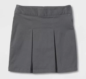 NWT NEW Girls Sz 6 Church or School Gray Adjustable Waist Pleated Skirt / Skort - Picture 1 of 3