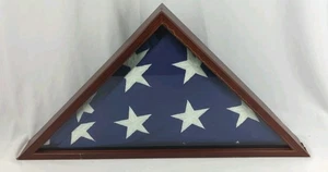 US-Militär amerikanische Veteranen Flagge in Holzvitrine - Bild 1 von 6