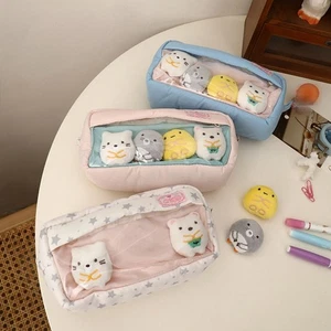 With Plush Dolls Handheld Pen Bag Large Capacity Pen Pouch School Office - Picture 1 of 12