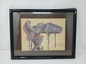 New Orleans Print 1976 Leo Meiersdorff  Framed Watercolor Jazz Framed Print - Picture 1 of 13