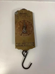 Vintage Purina Cow Chow MILK SCALE Spring Balance Brass Face Beautiful Condition - Picture 1 of 6