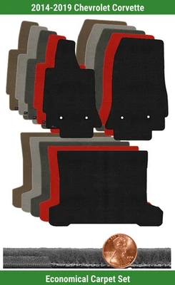 Juego de alfombrillas Velourtex personalizadas para Chevrolet Corvette 2014-2019 (3 piezas) #H5W Foto 1 de 4