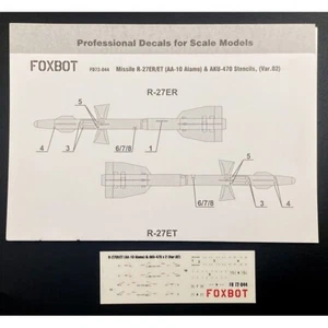 Calcomanías misiles soviéticos R-27ER/ET (AA-10 Alamo) y plantillas AKU-470 Var2 1:72 72-044 - Imagen 1 de 5