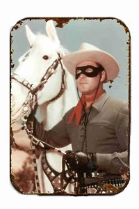 LONE RANGER PHOTO Vintage Advertising  All Metal Tin Sign  8 x 12 - Picture 1 of 1
