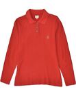Calvin Klein Womens Long Sleeve Polo Shirt Uk 12 Medium Red Ak07