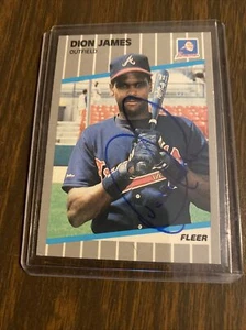 1989 Fleer Dion James #594 Braves signierte/autogrammierte Baseballkarte - Bild 1 von 2